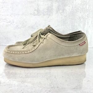 Clarks Padmora Women 9.5M Shoes Beige Suede Lace Up Comfort Oxford